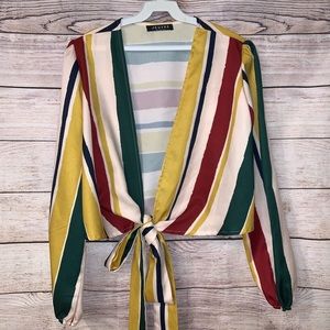 Women’s Crop Top | Size Small | V Cut | Front Tie| Blouses | Womens Fashion